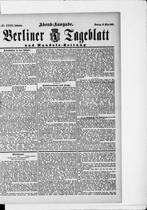 Berliner Tageblatt und Handels-Zeitung vom 16.03.1903