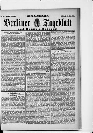 Berliner Tageblatt und Handels-Zeitung on Mar 18, 1903
