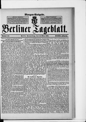 Berliner Tageblatt und Handels-Zeitung vom 19.03.1903