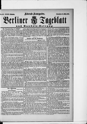 Berliner Tageblatt und Handels-Zeitung vom 21.03.1903