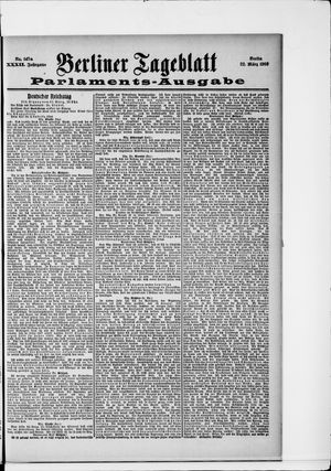 Berliner Tageblatt und Handels-Zeitung vom 22.03.1903