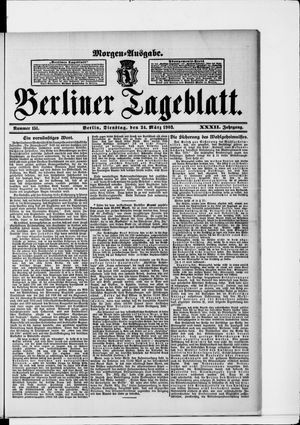 Berliner Tageblatt und Handels-Zeitung vom 24.03.1903