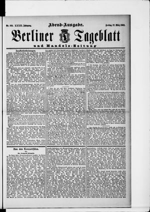 Berliner Tageblatt und Handels-Zeitung on Mar 27, 1903