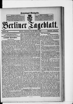 Berliner Tageblatt und Handels-Zeitung on Mar 29, 1903