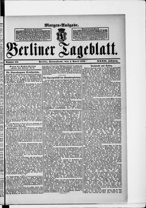 Berliner Tageblatt und Handels-Zeitung vom 04.04.1903