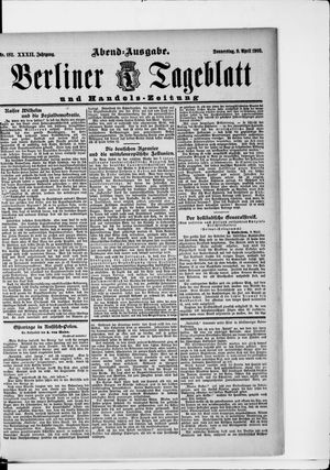 Berliner Tageblatt und Handels-Zeitung on Apr 9, 1903
