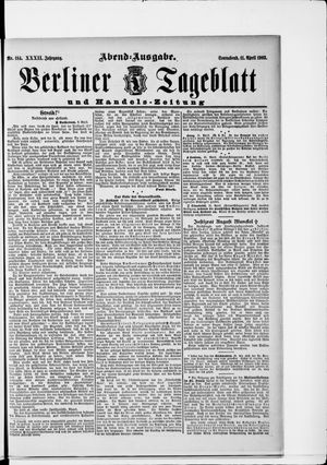 Berliner Tageblatt und Handels-Zeitung vom 11.04.1903
