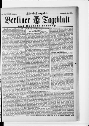 Berliner Tageblatt und Handels-Zeitung on Apr 14, 1903