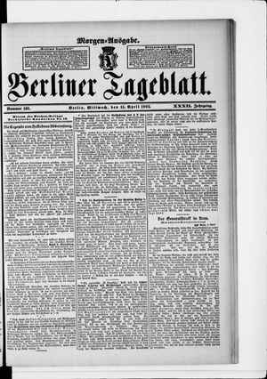 Berliner Tageblatt und Handels-Zeitung vom 15.04.1903