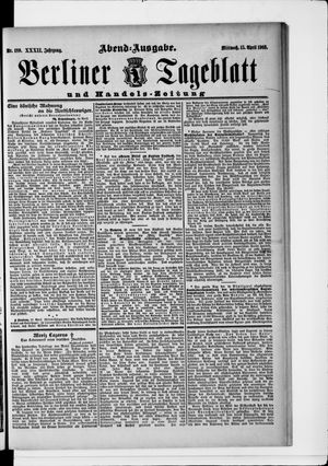 Berliner Tageblatt und Handels-Zeitung vom 15.04.1903