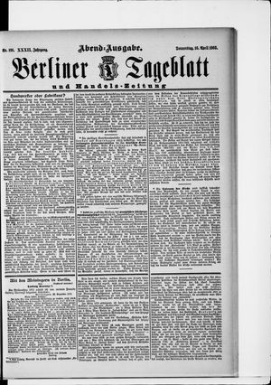 Berliner Tageblatt und Handels-Zeitung on Apr 16, 1903