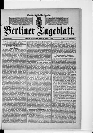 Berliner Tageblatt und Handels-Zeitung vom 19.04.1903