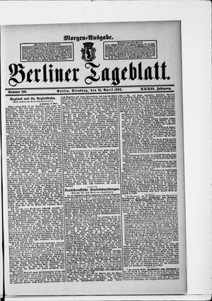 Berliner Tageblatt und Handels-Zeitung vom 21.04.1903
