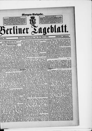 Berliner Tageblatt und Handels-Zeitung vom 23.04.1903