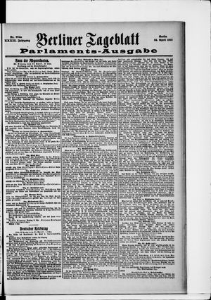 Berliner Tageblatt und Handels-Zeitung vom 24.04.1903