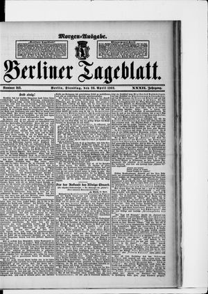Berliner Tageblatt und Handels-Zeitung vom 28.04.1903