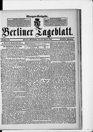 Berliner Tageblatt und Handels-Zeitung vom 29.04.1903