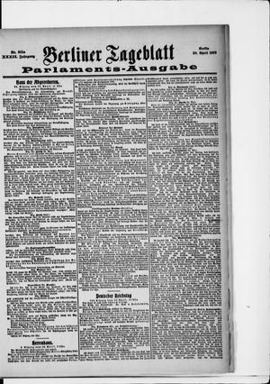 Berliner Tageblatt und Handels-Zeitung vom 30.04.1903