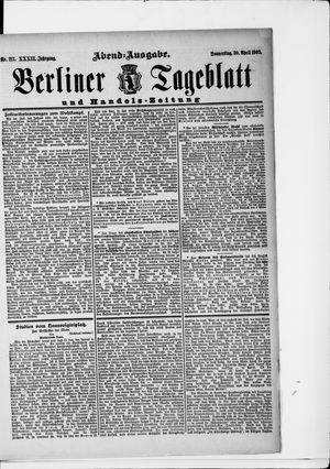 Berliner Tageblatt und Handels-Zeitung on Apr 30, 1903