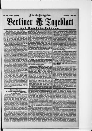 Berliner Tageblatt und Handels-Zeitung vom 07.05.1903