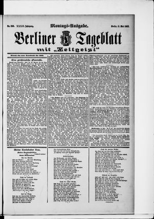 Berliner Tageblatt und Handels-Zeitung vom 11.05.1903
