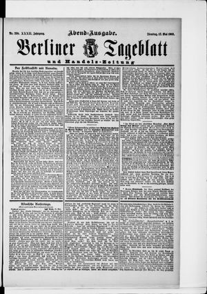 Berliner Tageblatt und Handels-Zeitung on May 12, 1903