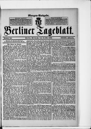 Berliner Tageblatt und Handels-Zeitung on May 13, 1903