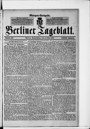 Berliner Tageblatt und Handels-Zeitung vom 14.05.1903