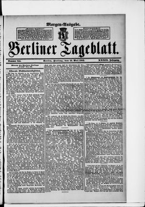 Berliner Tageblatt und Handels-Zeitung on May 15, 1903