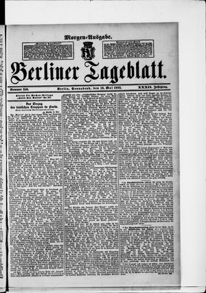 Berliner Tageblatt und Handels-Zeitung vom 16.05.1903