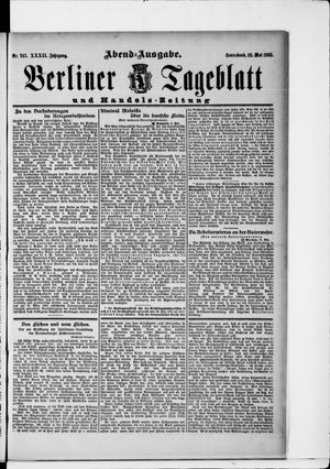 Berliner Tageblatt und Handels-Zeitung on May 16, 1903