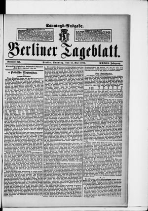 Berliner Tageblatt und Handels-Zeitung vom 17.05.1903