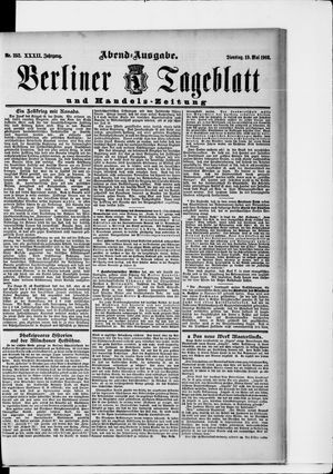 Berliner Tageblatt und Handels-Zeitung vom 19.05.1903