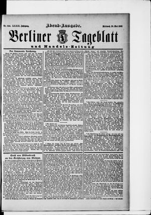 Berliner Tageblatt und Handels-Zeitung vom 20.05.1903