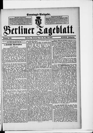 Berliner Tageblatt und Handels-Zeitung on May 24, 1903