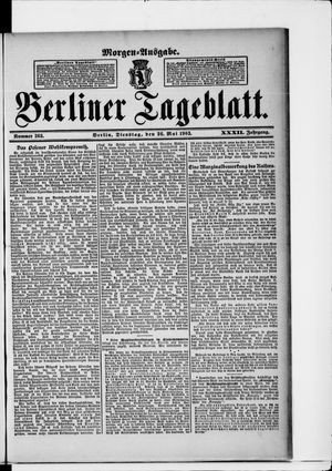 Berliner Tageblatt und Handels-Zeitung on May 26, 1903