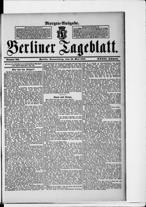 Berliner Tageblatt und Handels-Zeitung on May 28, 1903