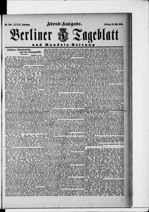 Berliner Tageblatt und Handels-Zeitung vom 29.05.1903