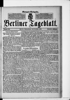 Berliner Tageblatt und Handels-Zeitung on May 30, 1903