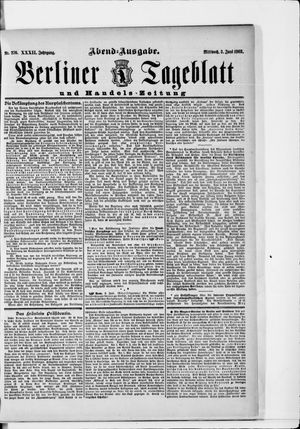 Berliner Tageblatt und Handels-Zeitung vom 03.06.1903