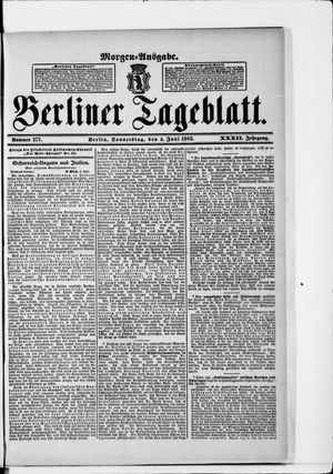 Berliner Tageblatt und Handels-Zeitung vom 04.06.1903