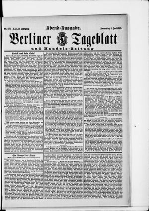 Berliner Tageblatt und Handels-Zeitung on Jun 4, 1903