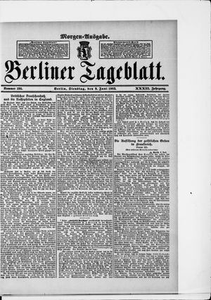 Berliner Tageblatt und Handels-Zeitung on Jun 9, 1903