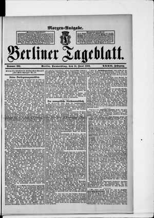 Berliner Tageblatt und Handels-Zeitung on Jun 11, 1903