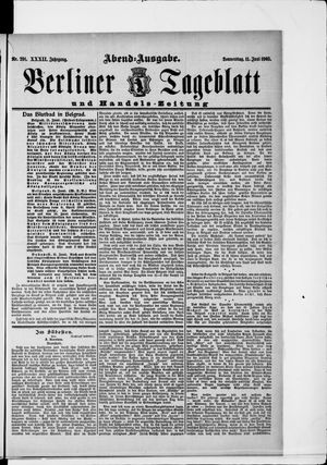 Berliner Tageblatt und Handels-Zeitung on Jun 11, 1903