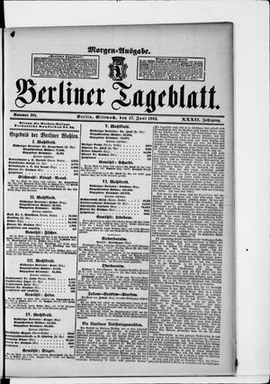 Berliner Tageblatt und Handels-Zeitung vom 17.06.1903