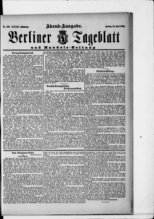 Berliner Tageblatt und Handels-Zeitung vom 19.06.1903