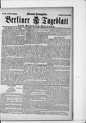 Berliner Tageblatt und Handels-Zeitung vom 20.06.1903