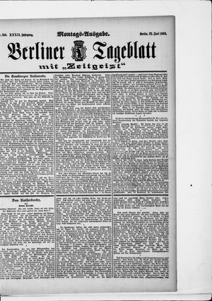 Berliner Tageblatt und Handels-Zeitung vom 22.06.1903