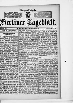 Berliner Tageblatt und Handels-Zeitung on Jun 24, 1903